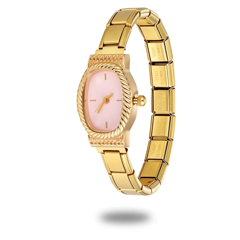 Fashion Men Women's Stainless Steel Oval Round Shiny CZ Zircon Watch