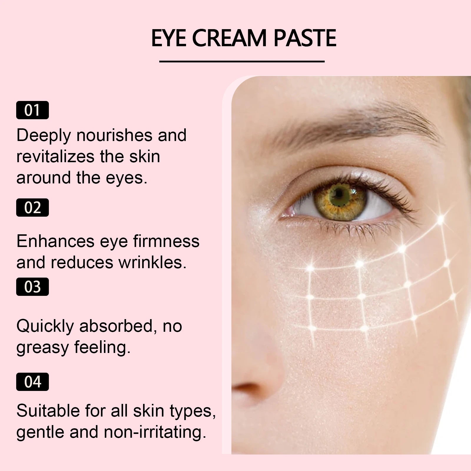 Firming Eye Cream Hydration Fade Eye Fine Sagging Line Anti Wrinkle Tighten Eye Bags Smoothing Care for Delicate Skin Eye Qme