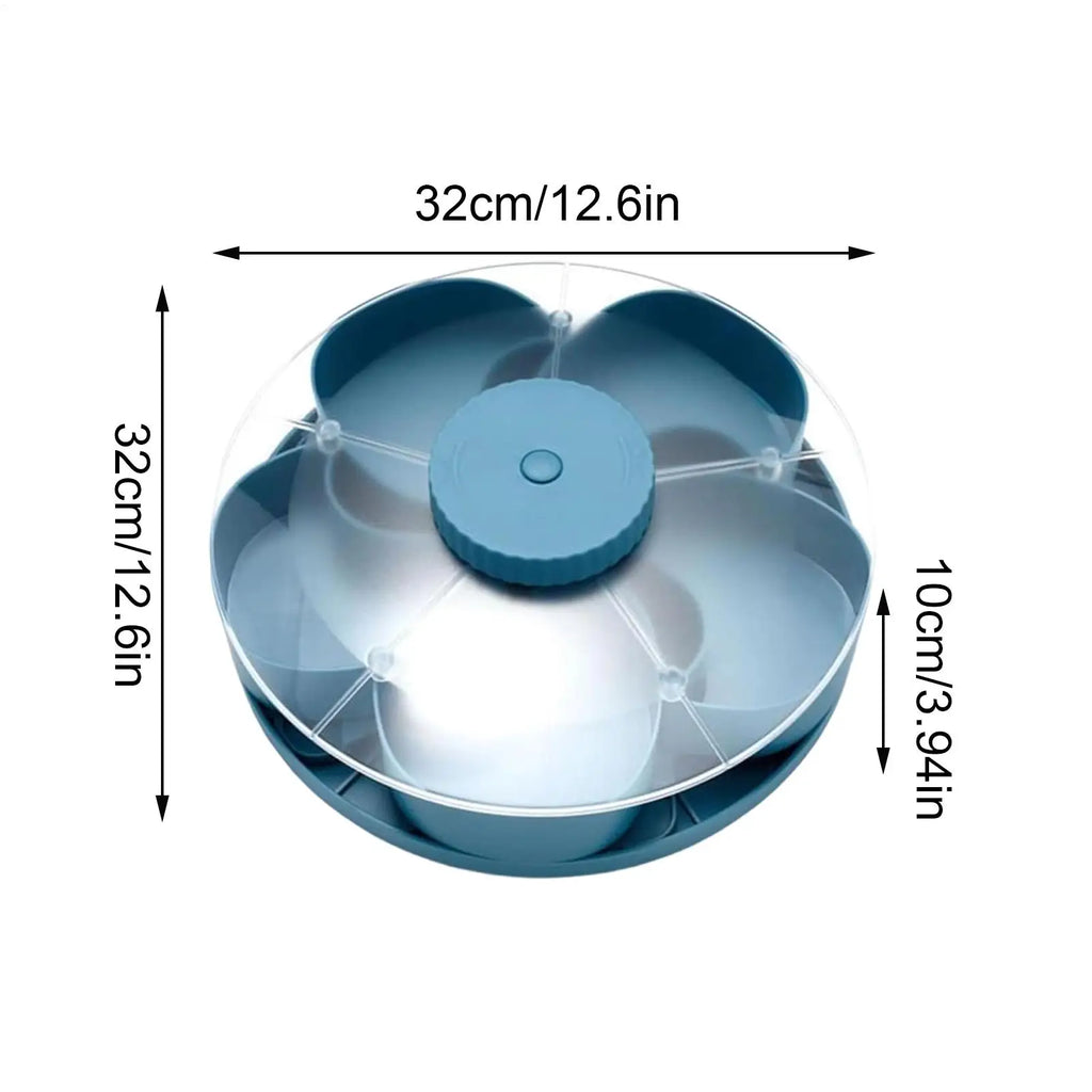 Snack Tray Lid Rotating Storage Container Non-slip Base Fruit Qme