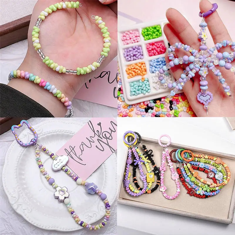 10g Glass Peanut Beads 3*6mm Transparent Small Glass Seed Bead Kit for Jewelry Making DIY Bracelets Necklaces Crafts Bulk Qme