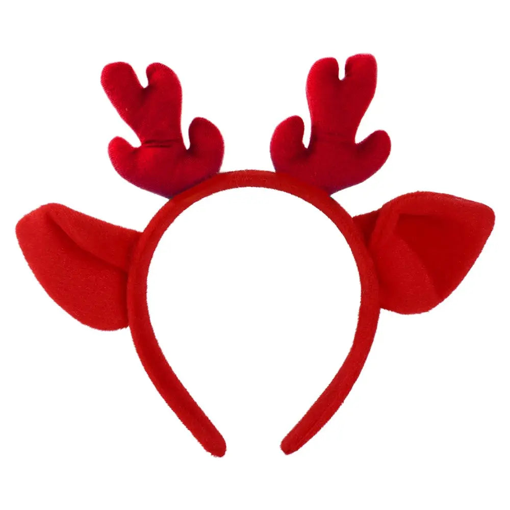 Headwear Party Wash Face Christmas Make Up Cloth Antler Headband Hair Accessories Women Hair Band Korean Style Head Hoop Qme red