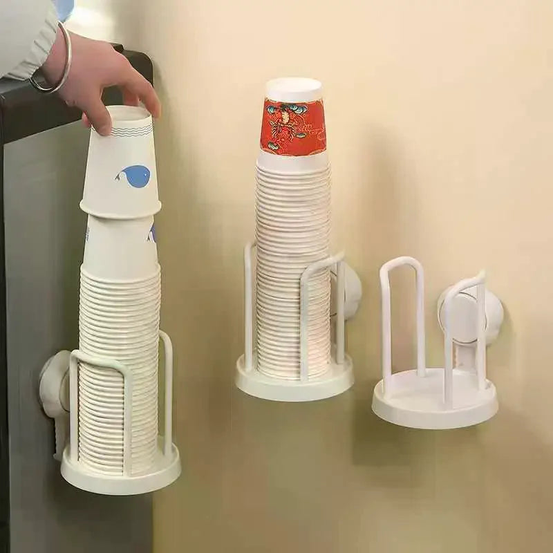 Household Disposable Paper Cup Holder Suction Wall Mount Desktop Qme Default Title