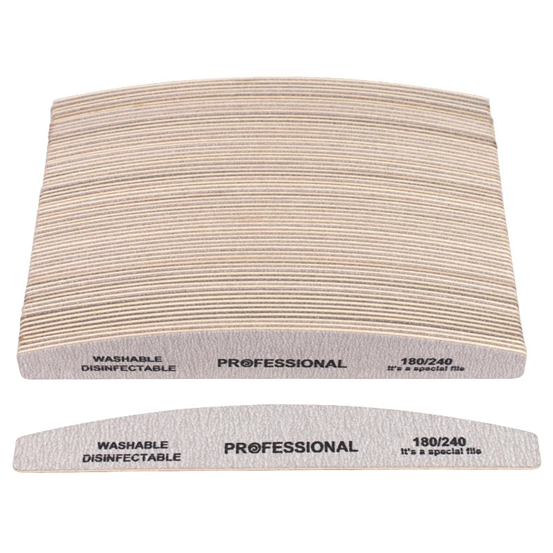 Wood Sandpaper Nail File 180 240 Professional Emery Board Manicure Qme