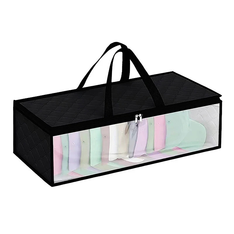 Hat Case Carrying Handles Dual Zipperdurable Baseball Organizer Qme Black