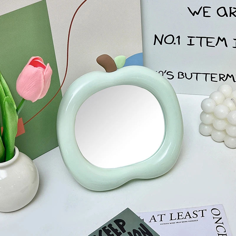 Apple-shaped Decorative Mirror Desktop Makeup Bedroom Dormitory Home Qme Green