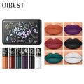 QIBEST 6Pcs/Set Waterproof Liquid Lipstick Sexy Halloween Lip Stick Matte Velvet Black Lipsticks Red Orange Lip Makeup Labiales Qme Lip Makeup Sets