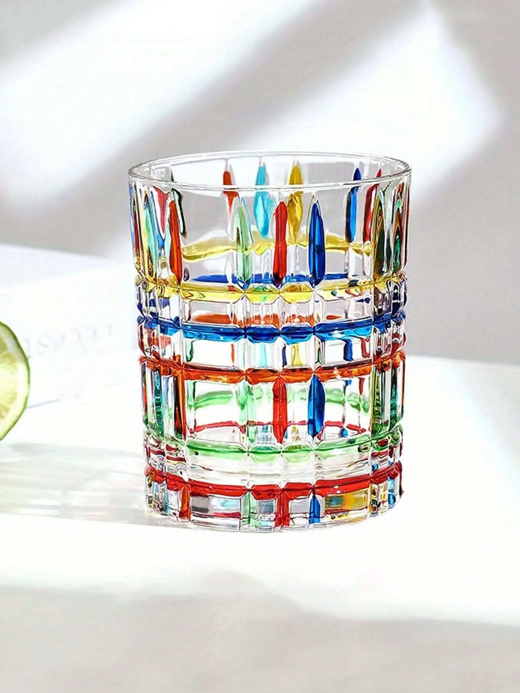 Hand-painted Colored Glass Coffee Cup Creative Design Whiskey Juice Qme