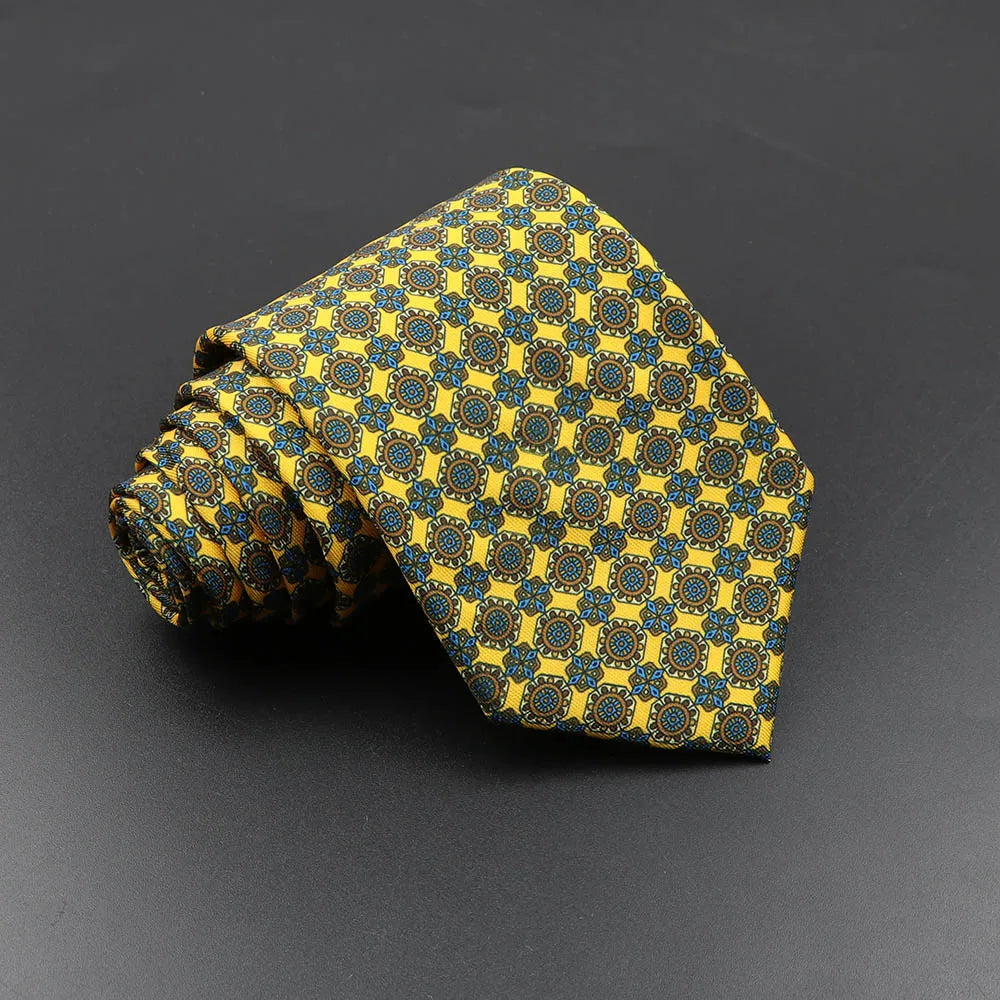 Men's Fashion Silk Tie Soft Novelty Necktie Blue Green Orange Ties