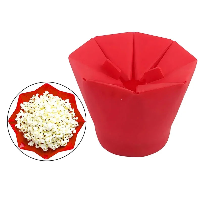 Foldable Silicone Silicone Popcorn Bowls High Quality Kitchen Easy Tools DIY Popcorn Bucket Bowl Maker Popcorn Microwaveable Qme