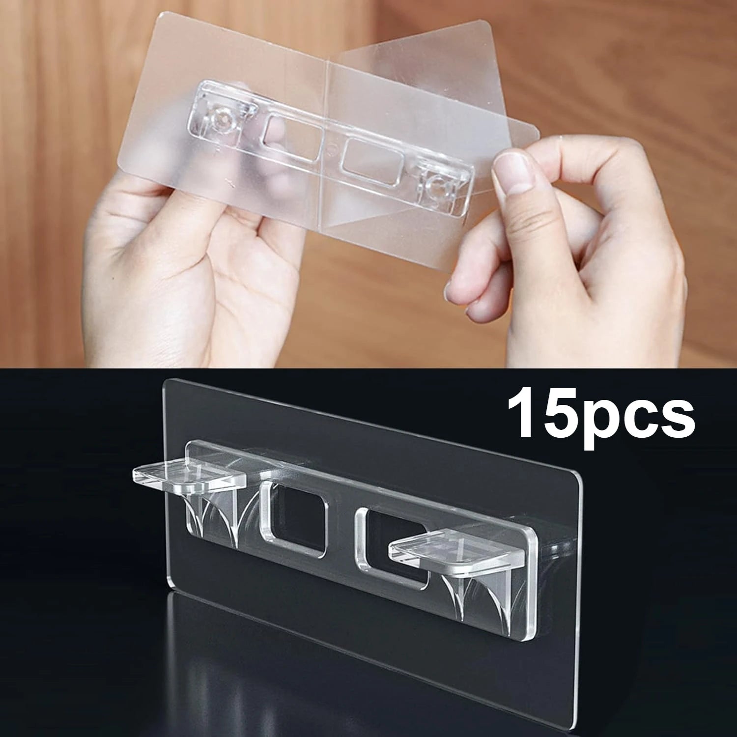 Adhesive Shelf Bracket No Drill Clear Plastic Shelf Support For Wardrobe Cabinet Qme 15pcs 5.5inch
