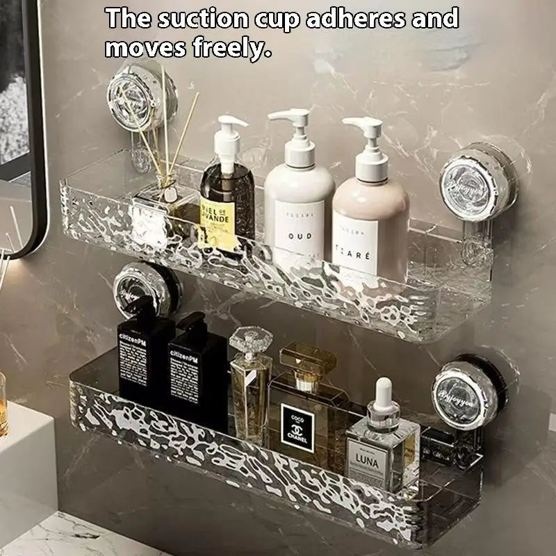 Punch-free Suction Cup Washbasin Storage Rack Self-distribution Qme