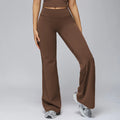 A New Autumn Winter High Waist Wide Leg Sports Pants, Naked Hip Lifting Loose Fitness Sweatpants For Outdoor Daily Leisure Qme Chocolate Brown S