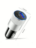 3 1A Usb+pd Metal Car Charger Aluminum Alloy Mobile Phone Qme GRAY