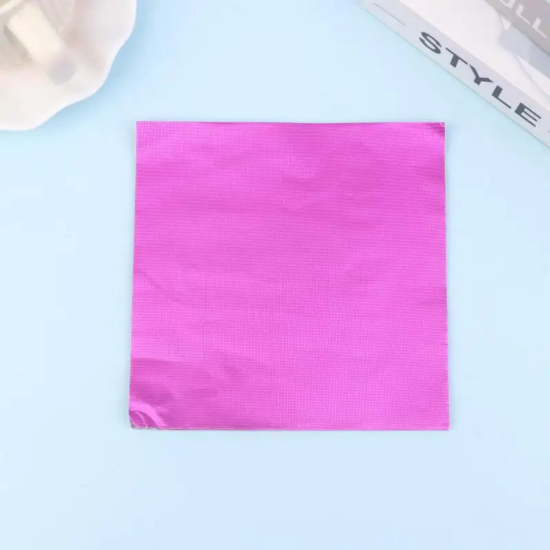 Aluminum Foils Wrapping Paper Sheets Foil Candy Package Paper Chocolate Wedding Party 100Pcs Candy Packaging Qme Rose red