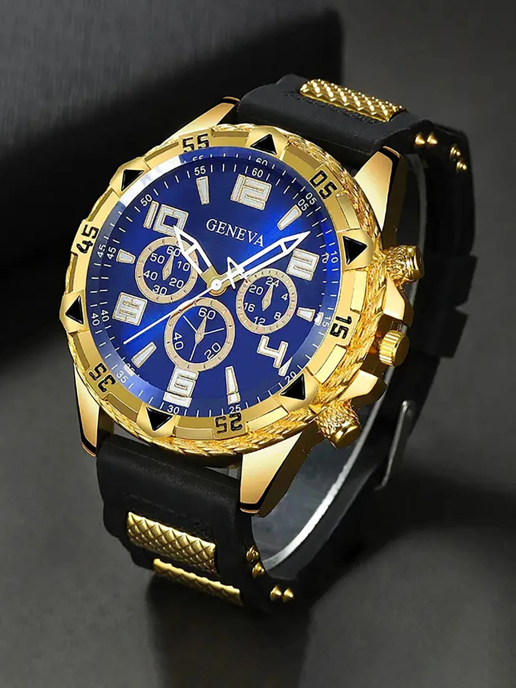 Men's round Case Quartz Watch And Bracelet Set Suitable for Daily Wear Birthday Gift，NO BOX Qme