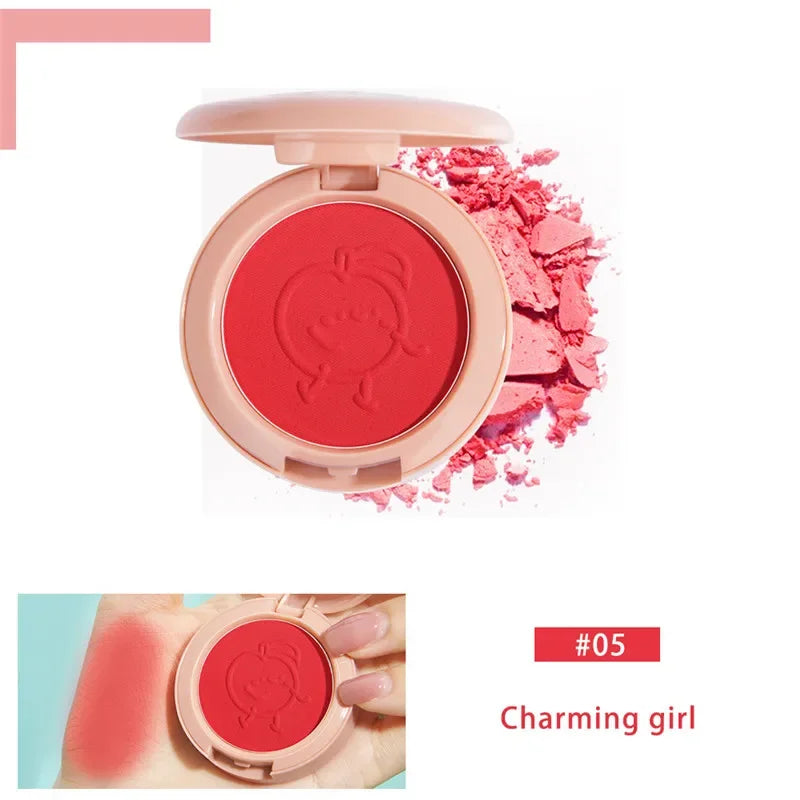 New 6 Colors Blush Makeup Palette Mineral Powder Red Rouge Lasting Natural Cream Cheek Tint Orange Peach Pink Blush Cosmetic Qme 05