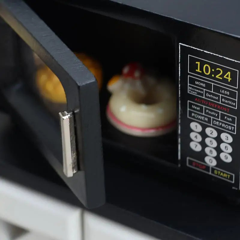 1 12 Doll House Accessories Dollhouse Miniature Black Microwave Oven Qme Default Title