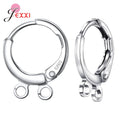 Wholesale 10 PCs Genuine 925 Sterling Silver Color Earring Findings Two Models For Choice Bright Women DIY Jewelry Findings Qme A