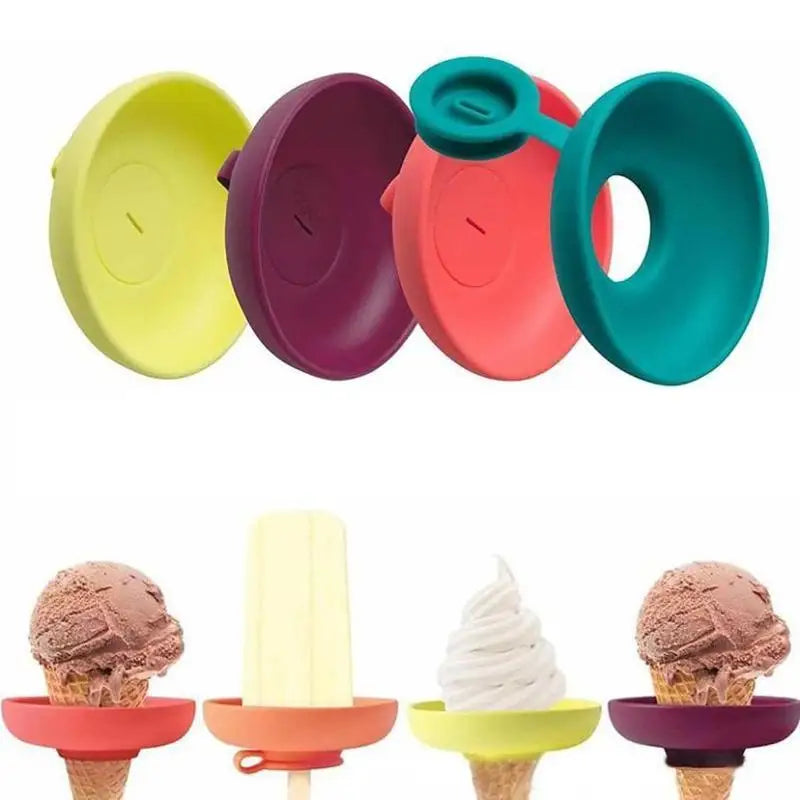 Silicone Popsicle Holder Reusable Anti Drip Ice Cream Sleeve Portable Qme
