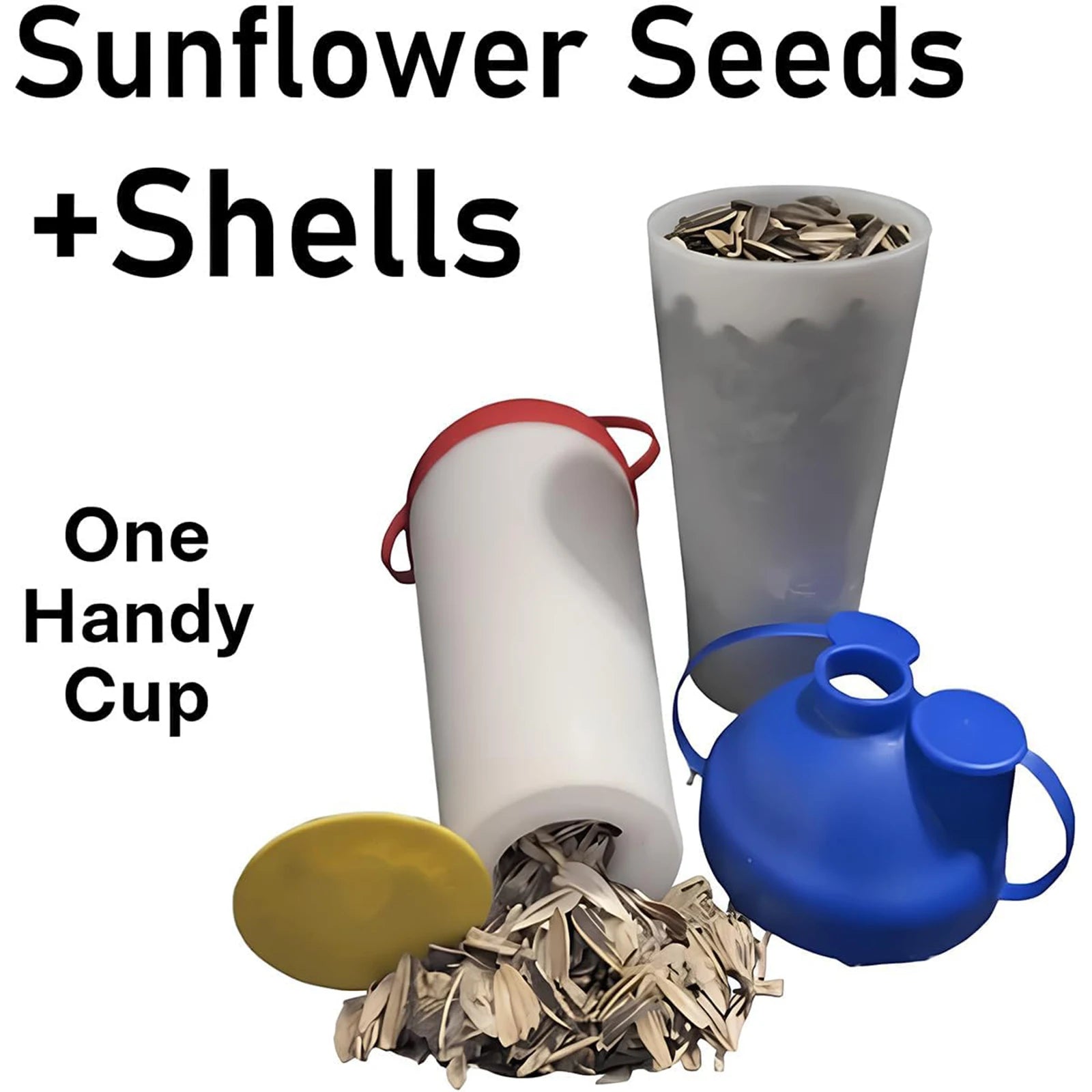 Reusable Seed & Shell Holder with Compartment Seeds Waste Collector Leak-Proof for Travel&Baseball Games&Tailgates & Road Trips Qme