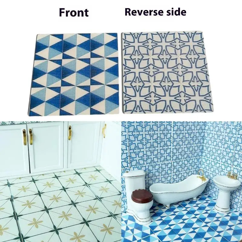 Miniature Square Wooden Floor Model 1 12 Scale Dollhouse Bathroom Qme