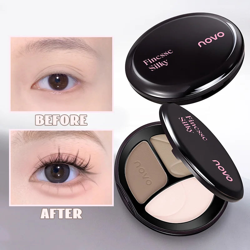 Highlighter+Under eye Highlighting Palette For 3D Eye Makeup,Matte Finish,Long Lasting,Waterproof,One-Step Aegyo-Sal,Lazy Makeup Qme