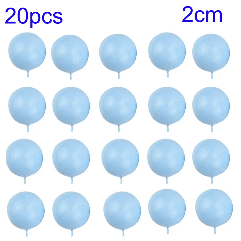 20Pcs Cake Topper Gold Silver Ball Happy Birthday Cake Topper DIY Cupcake Flag Wedding Christmas Ball Decor Birthday Decoration Qme 20pcs-Blue-2cm
