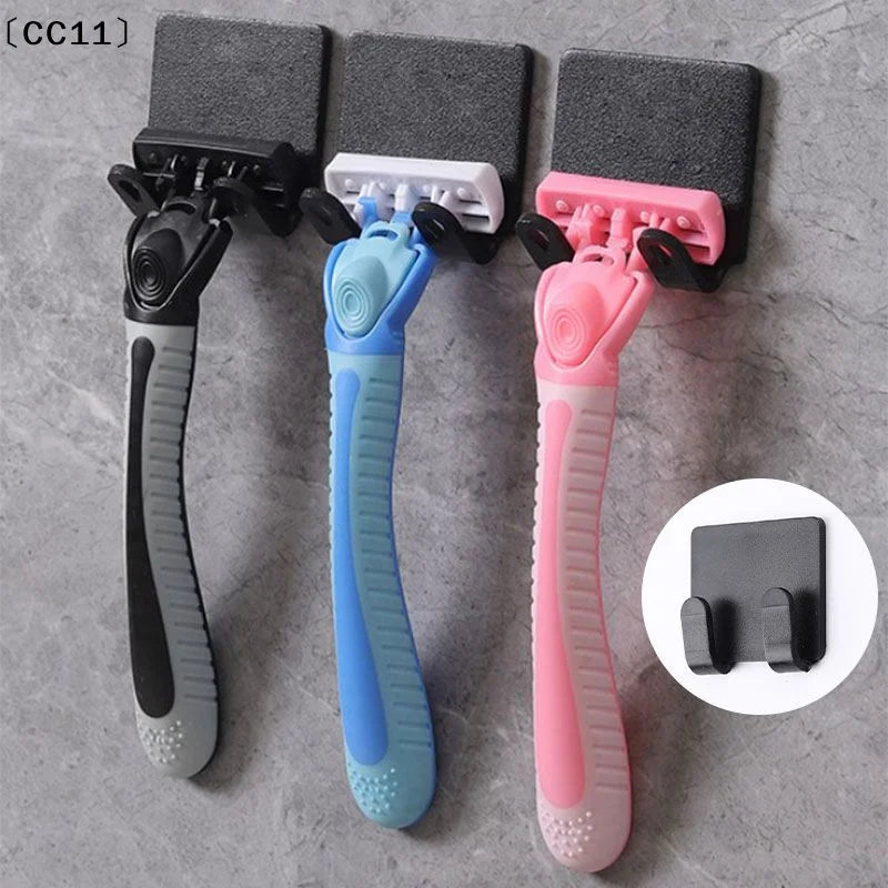 Punch Razor Holder Storage Hook Wall Men Shaving Shaver Shelf Qme