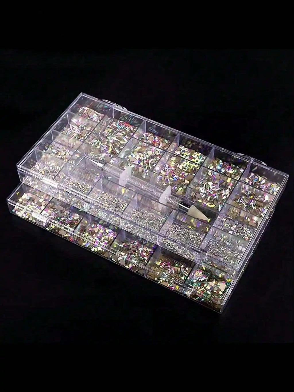 21 Grids Diamond Jewelry Nail Art Decorations Ab Flat Bottom Drill Qme