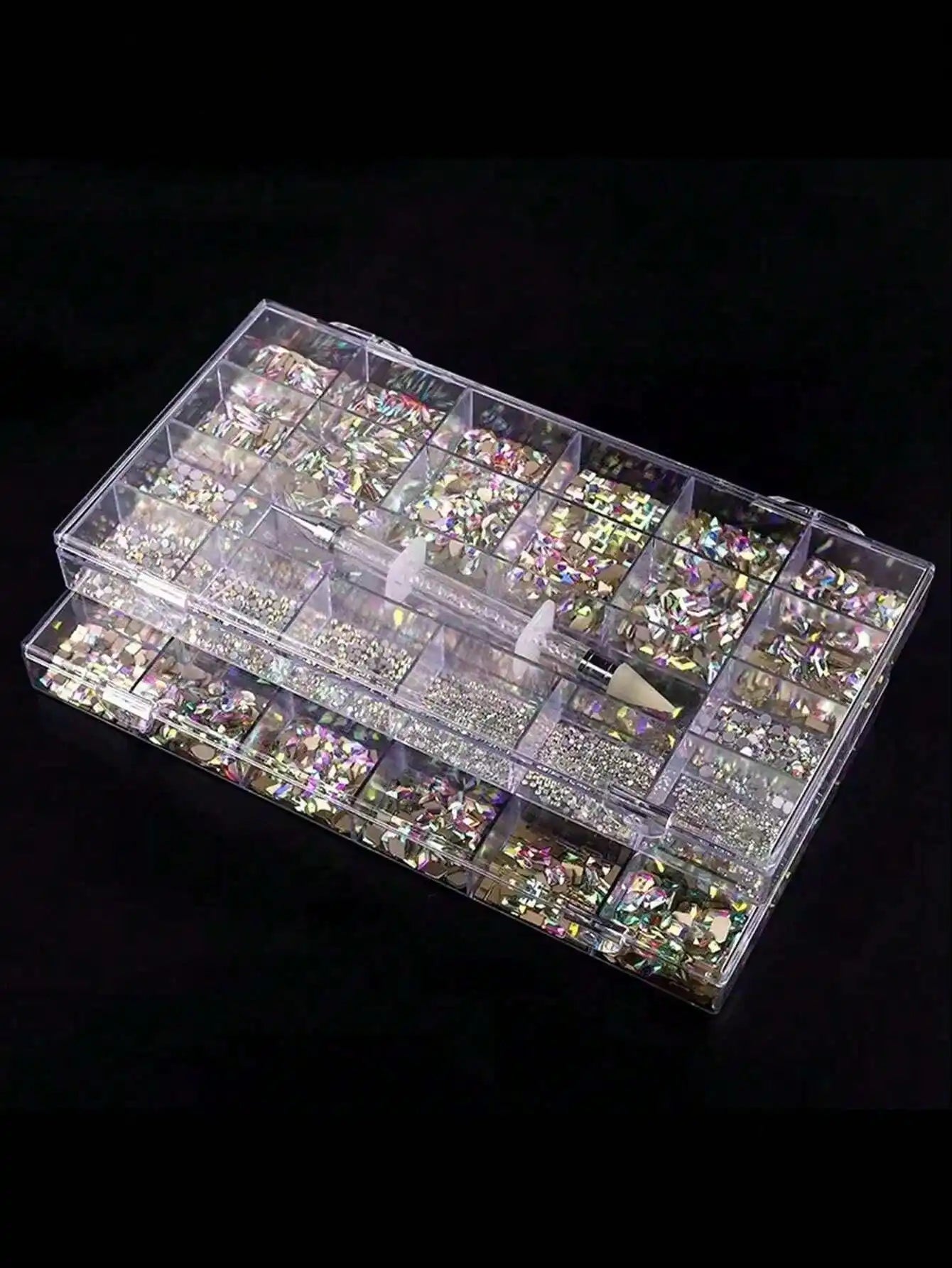 21 Grids Diamond Jewelry Nail Art Decorations Ab Flat Bottom Drill Qme