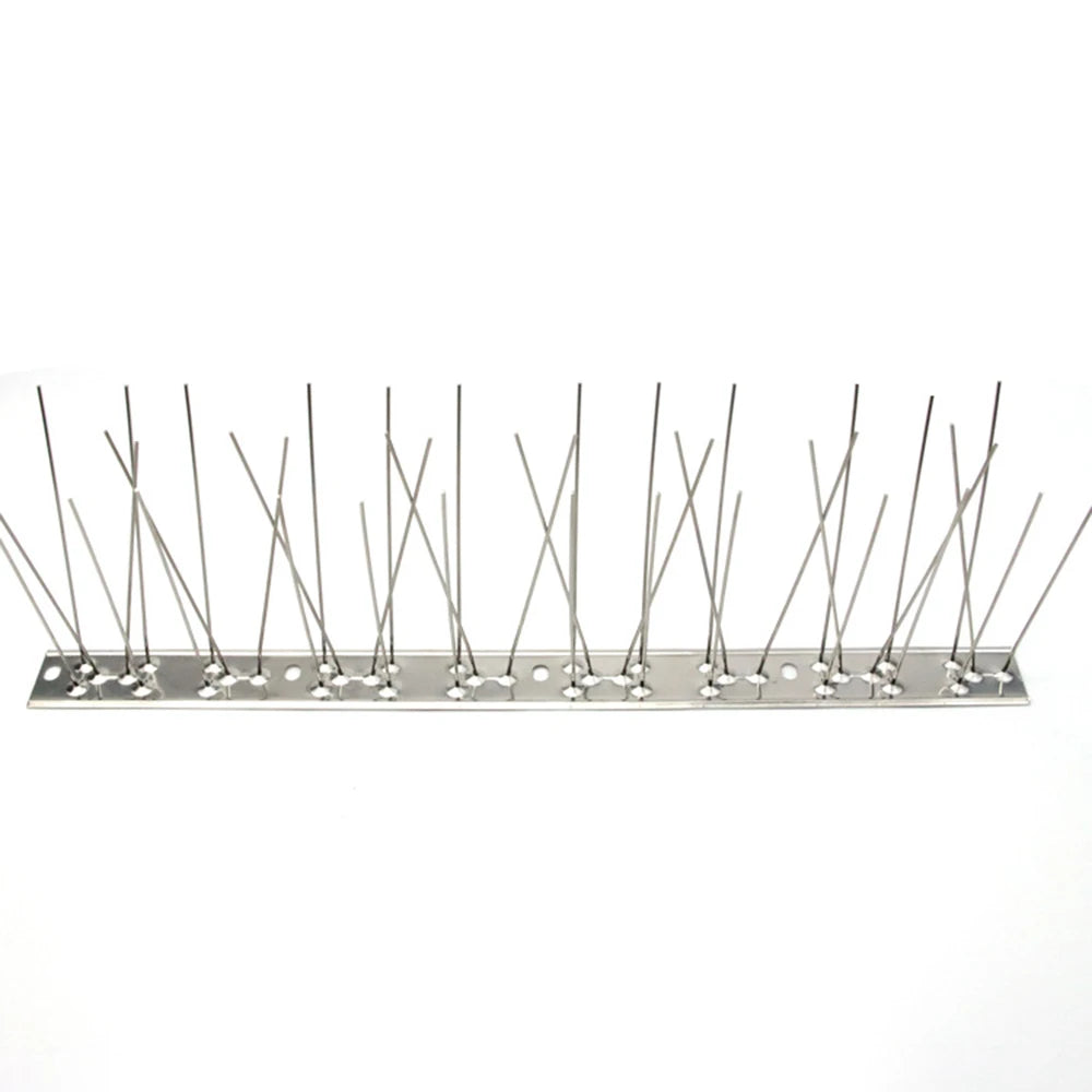 Stainless Steel Pigeon Spikes Bird Repeller Deterrent Traps Anti-bird Repellent Pest Control Garden Balcony Thorn Nail Kit Qme Silver 1PC