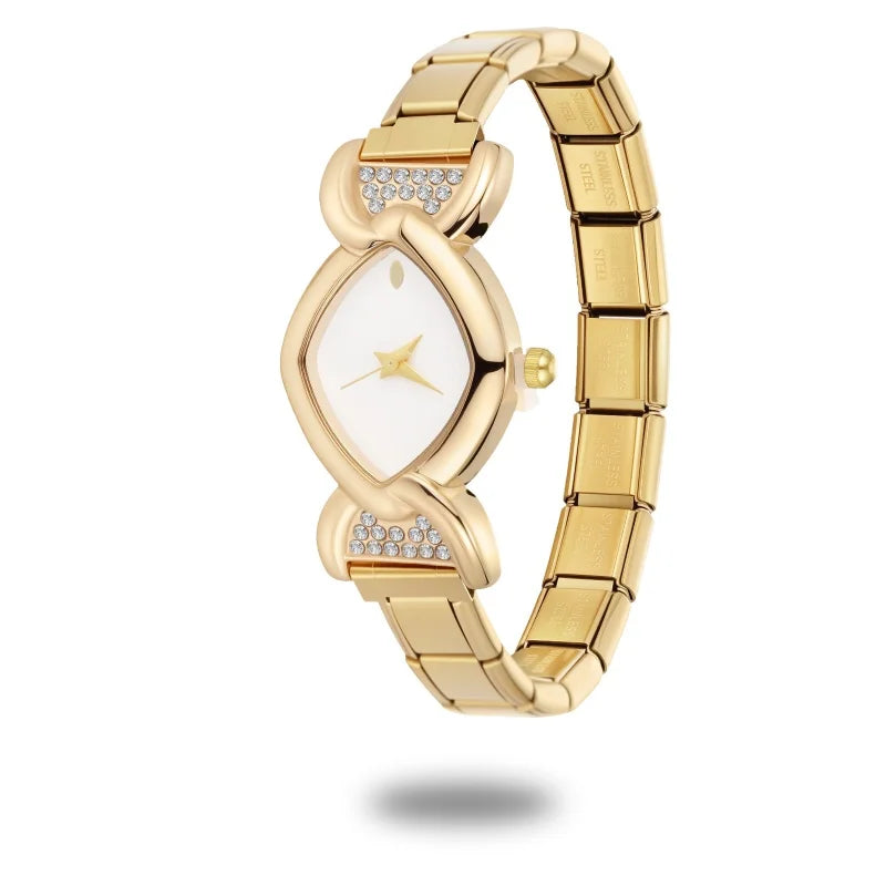 Fashion Watch Women's DIY Width Italian Elastic Charm Stainless Candy
