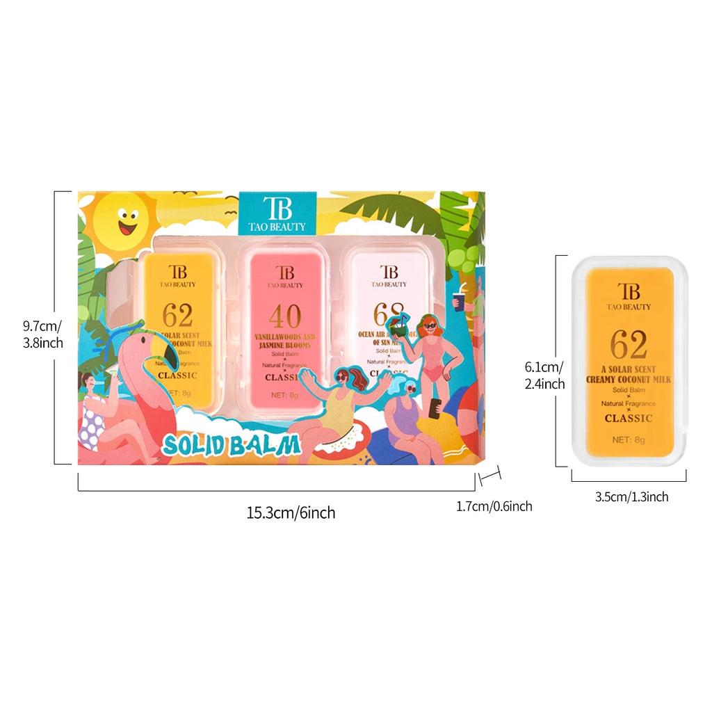 3-Pack Fresh Solid Fragrance Long-lasting Elegant Fragrant Suitable Qme