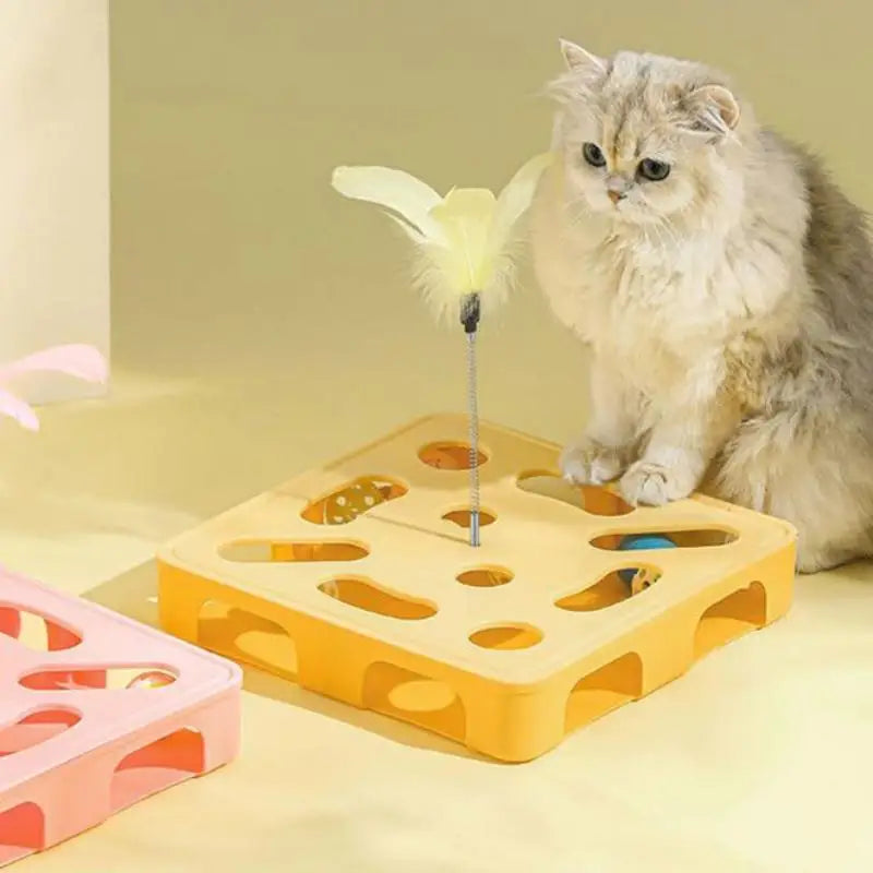 Feather Pets Self Entertainment Training Toy Interactive Cat Puzzle Qme