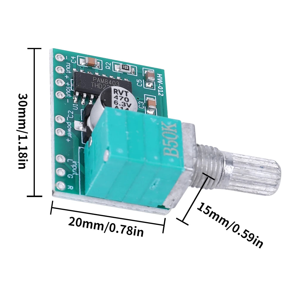 PAM8403 Voice Sound Amplifier Module 3W*2 Audio Power Amplifier Module With Volume Control USB Power Qme
