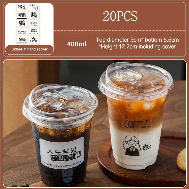 Disposable Coffee Cup Transparent Thickened Milk Tea Lids Suitable Qme 6