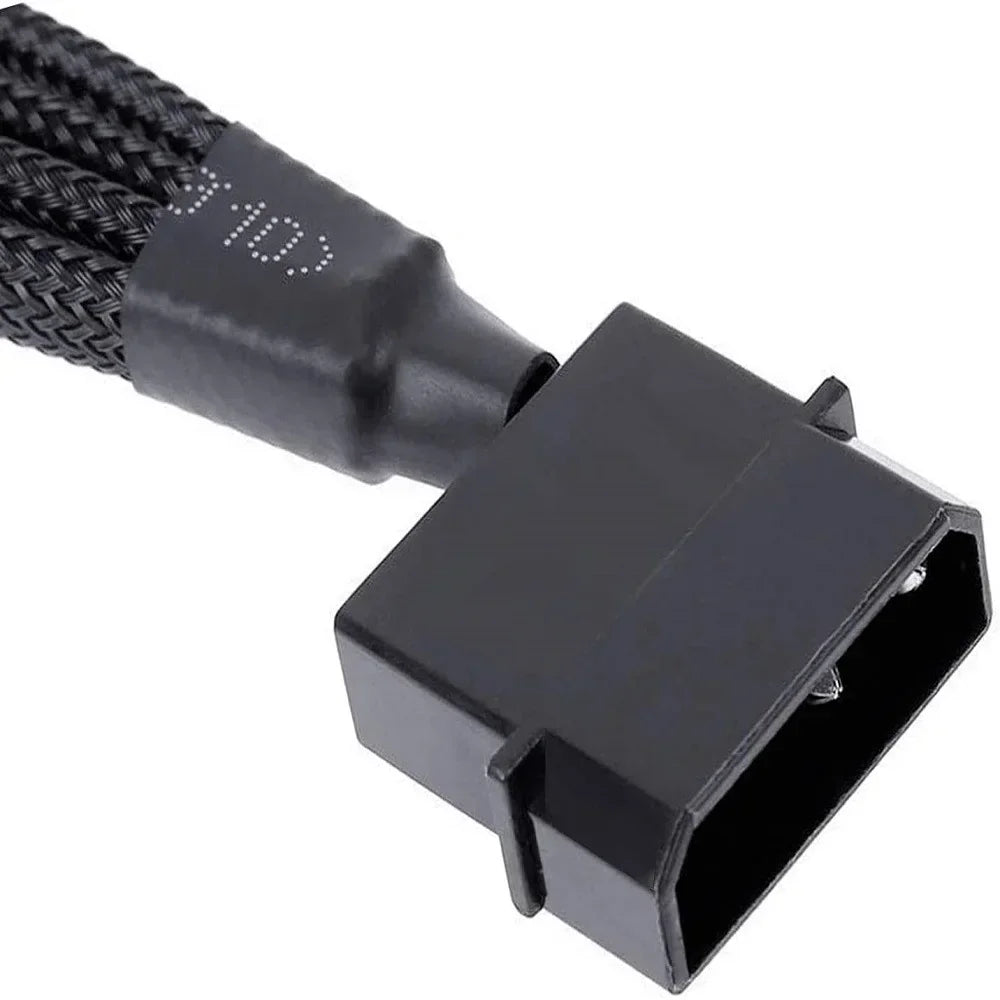 4pin Molex, 27cm, Fan Adapter for Computer Case Fan / CPU Fan / Mining Cooling Fans, 4 Way 3Pin/4Pin Splitter Cable Qme