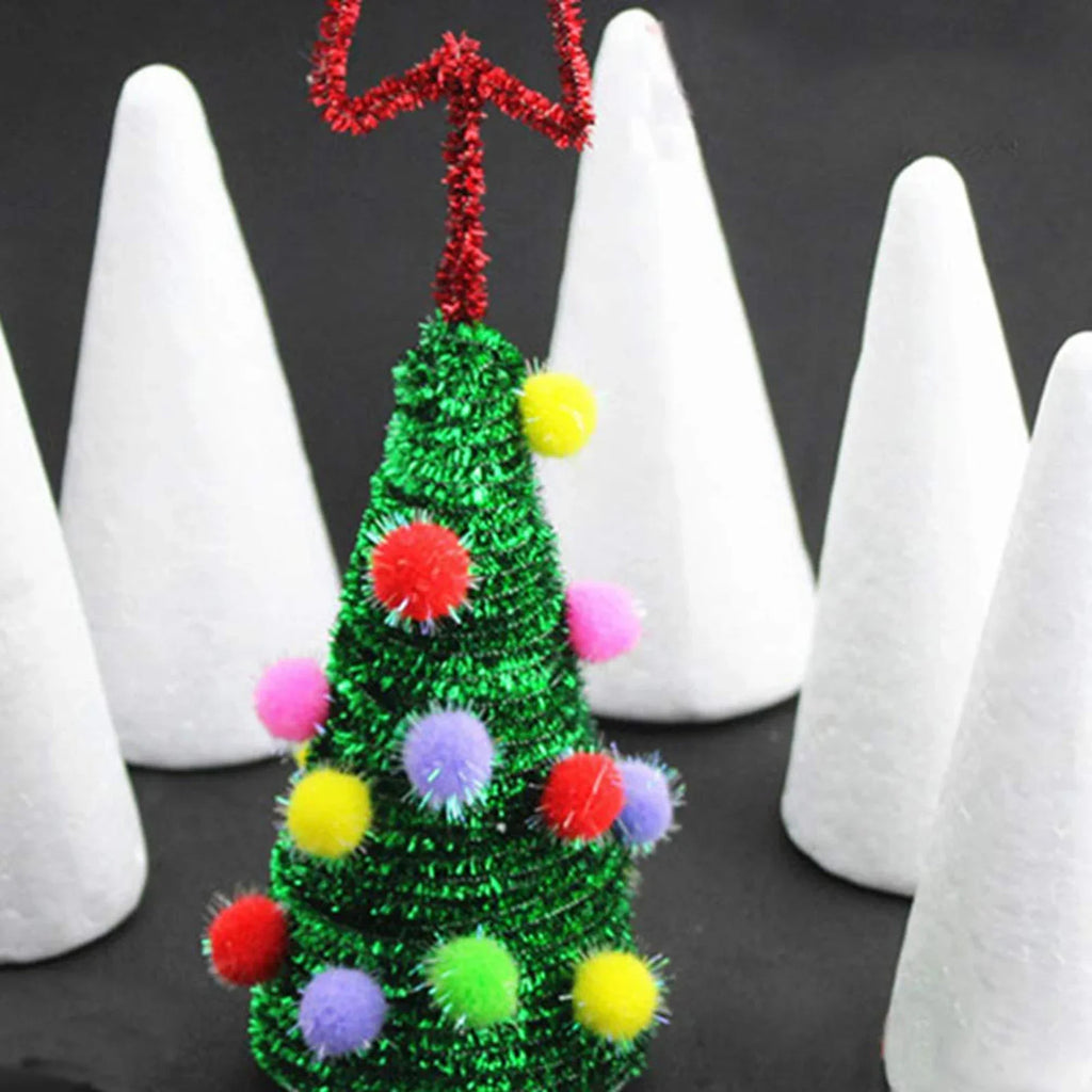1Pcs DIY Arts Xmas Party Decor For Crafts Crafting Cake Topper Foam Cones DIY Crafts Polystyrene Forms Small Large White Foam Qme 35cmX12.9cm