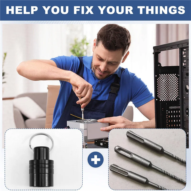 A02F-6 PCS SDS Shank Bits Holder Keychain Quick-Change Extension Bar Drill Bit Holder Quick Change Connect Rod Tool Set Qme