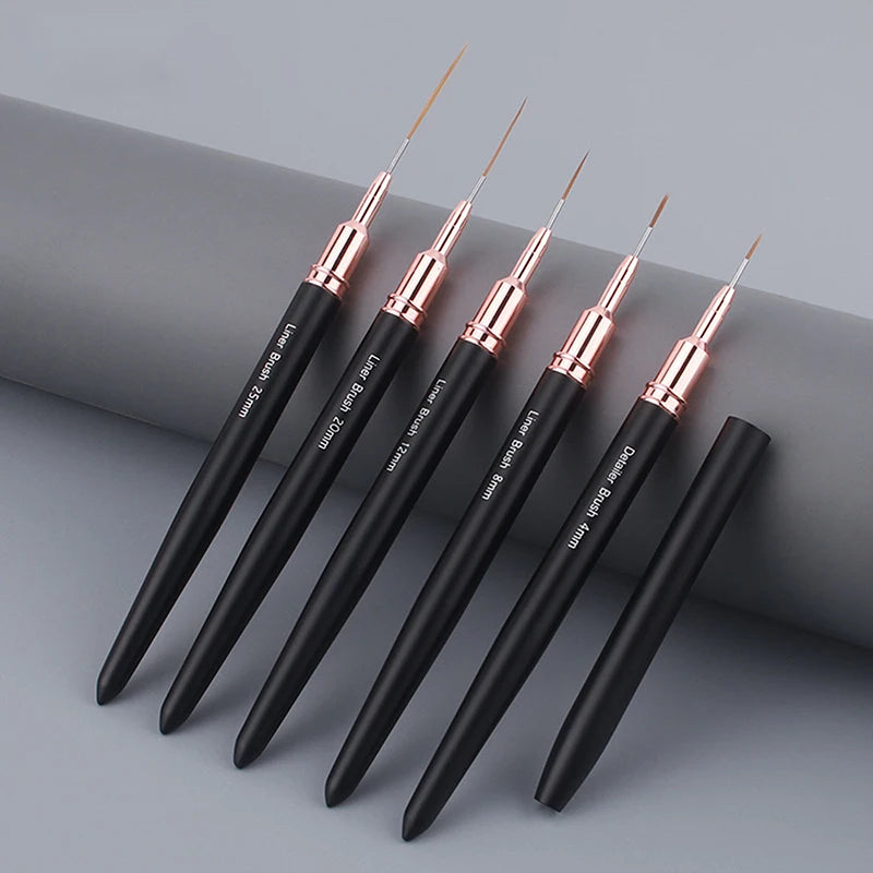 Nail Art Liner Brushes Sizes Painting Design Pen 4 8 12 20 Drawing Qme