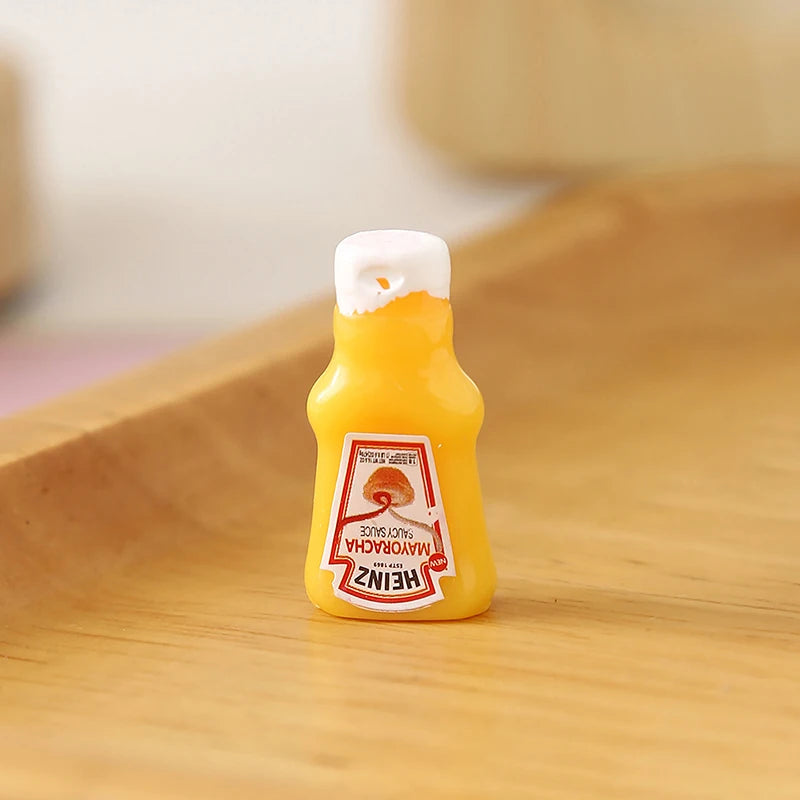 Dollhouse Miniature Strawberry Sauce Jam Jar Mini Kitchen Food Qme Yellow