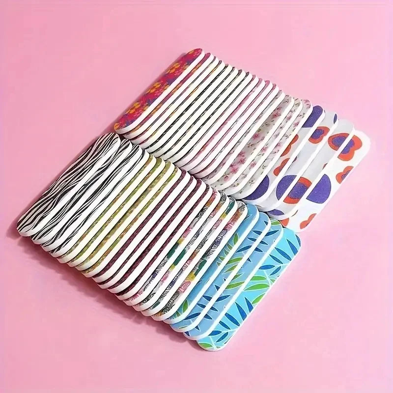 10pcs Vibrant Mini Nail File Set - Double-Sided, High-Quality Manicure & Pedicure Kit For Easy Grooming - Durable, Portable Qme