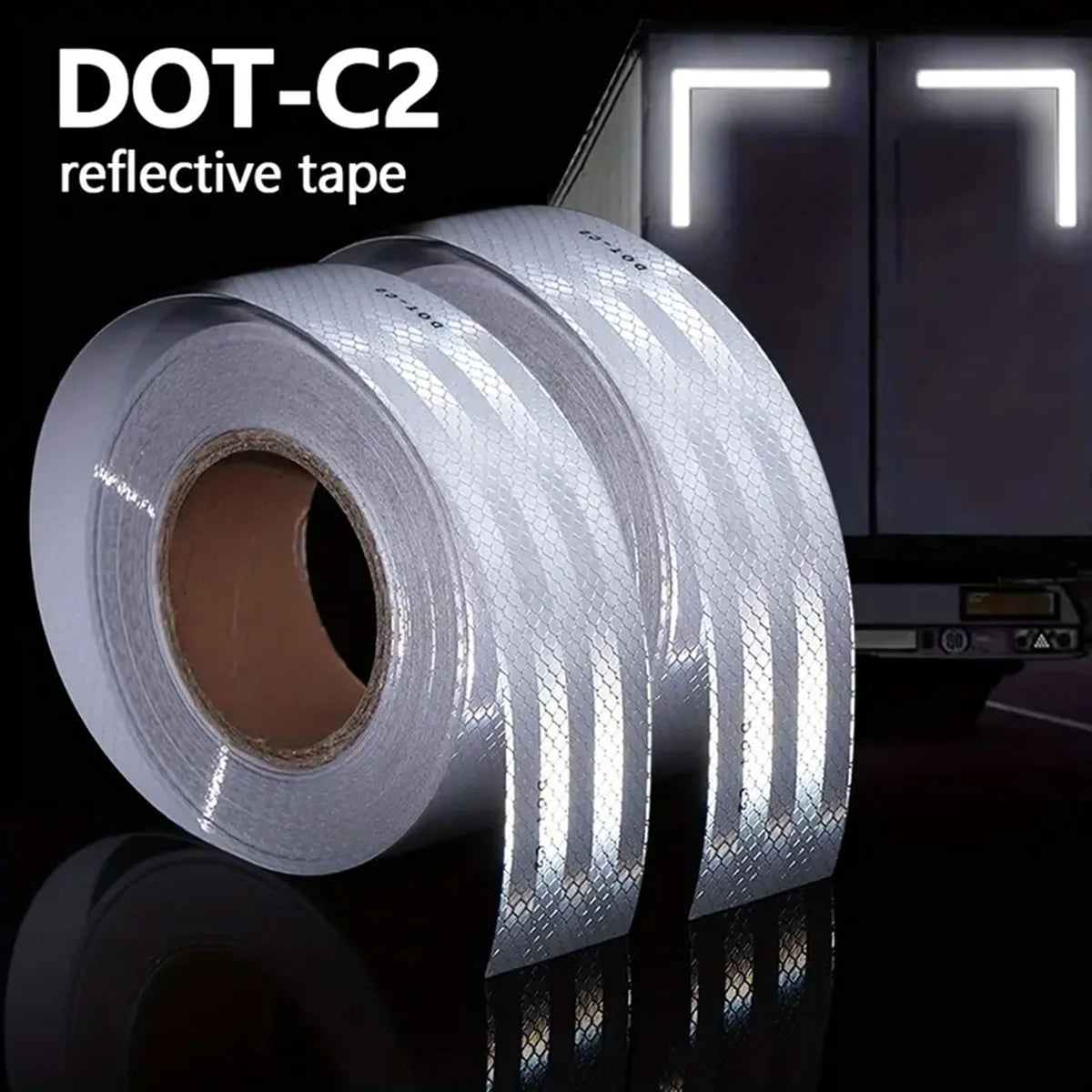 Car Reflective Safety Tape Warning Light Reflector Protective Trucks Auto Motorcycle Safety Mark Reflective Strip Sticker Qme