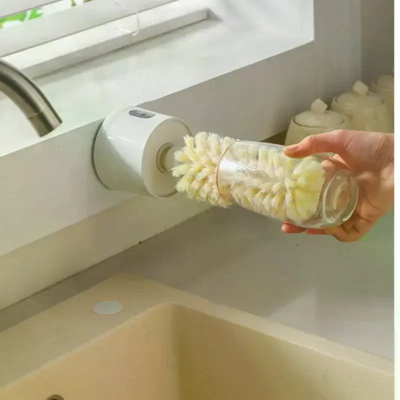 Electric Cup Scrubber Glass Cleaner Lazy Bottle Brush Sink Kitchen Cleaning Tools Qme Default Title