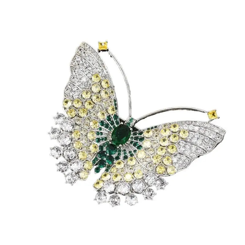 Fashion Exquisite Rhinestone Butterfly Brooches For Women Clothing Coat Jewelry Accessories Gift Qme