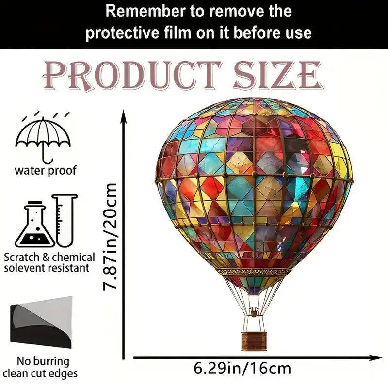 2D Air Balloon Light-collecting Device Flower Window Pendant Garden Qme H