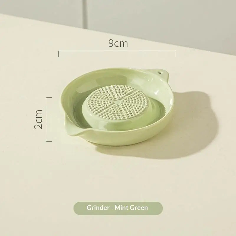 Ceramic Garlic Grater Plate Porcelain Ginger Wasabi Grinder Spout Qme F