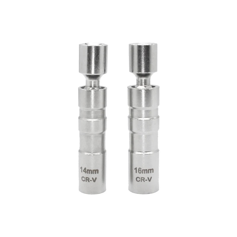 Magnetic Spark Plug Socket Key Wrench Adapter Swivel Long Extension Qme