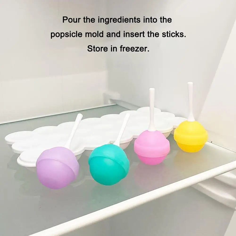 Lollipop Ice Cream Maker Silicone Popsicle Mold DIY Pop Reusable Qme