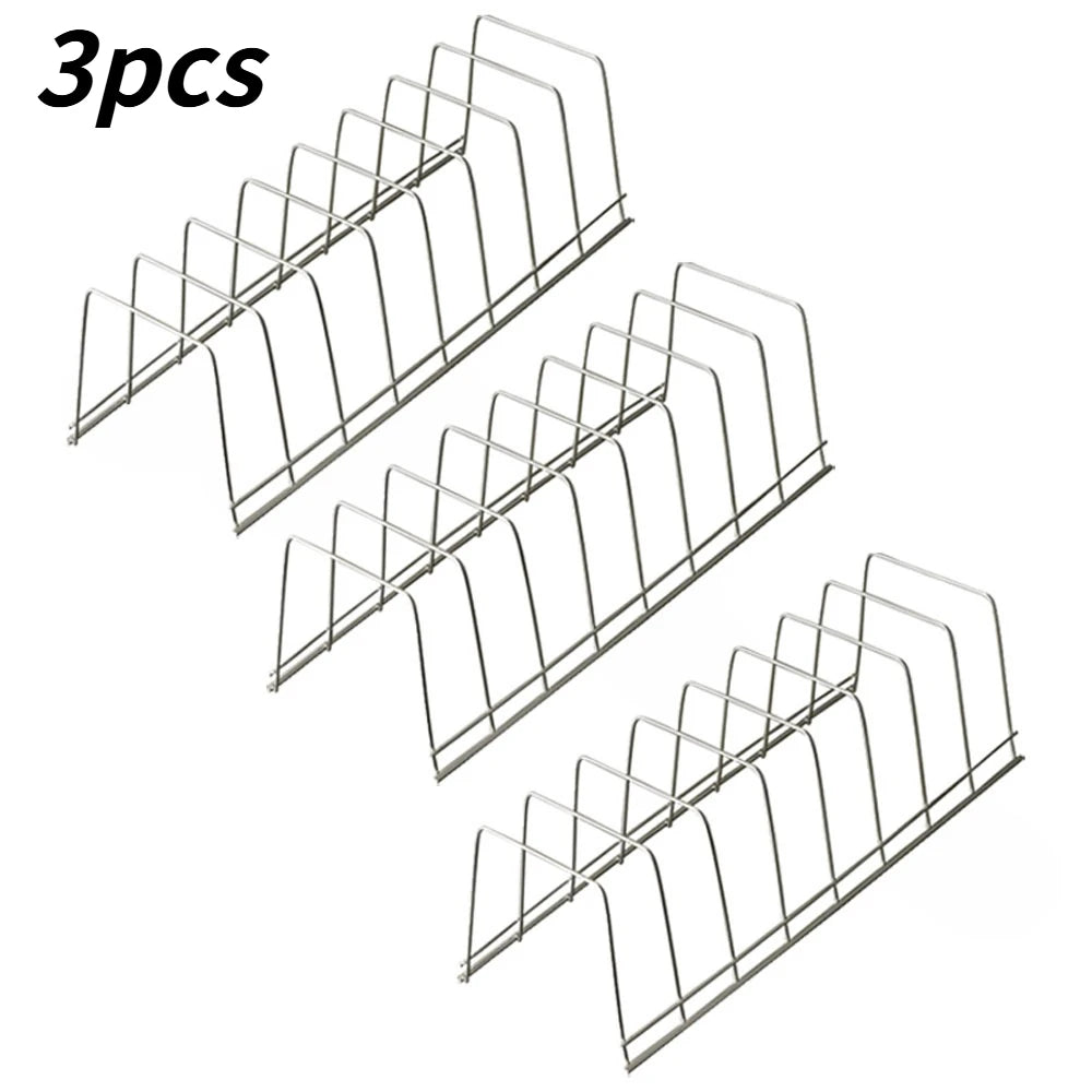 Space Saving Silver Stainless Steel Kitchen Drying Rack Multipurpose Tableware Holder For Storing Bowls Plates Household Use Qme Plate Rack 3pcs